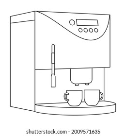 Coffee machine vector outline icon. Vector illustration maker on white background. Isolated outline illustration icon of coffee machine .