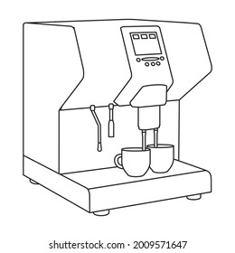 Coffee machine vector outline icon. Vector illustration maker on white background. Isolated outline illustration icon of coffee machine .