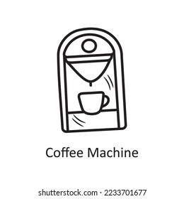 Coffee Machine vector outline Icon Design illustration. Bakery Symbol on White background EPS 10 File