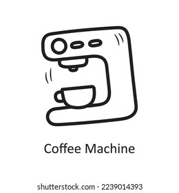 Coffee Machine vector outline Icon Design illustration. Food and Drinks Symbol on White background EPS 10 File