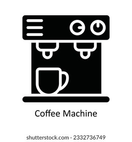 Coffee Machine Vector   solid Icon Design illustration. Kitchen and home  Symbol on White background EPS 10 File