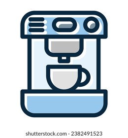 Coffee Machine Vector Thick Line Filled Dark Colors Icons For Personal And Commercial Use.
