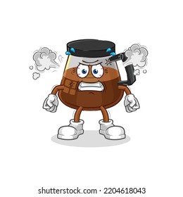 coffee machine very angry mascot. cartoon vector