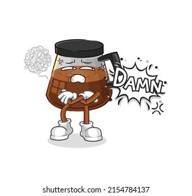 coffee machine very pissed off illustration. character vector