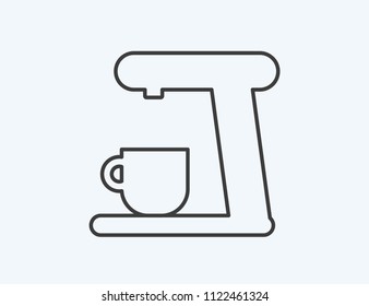 Coffee machine web icon on white background, top view