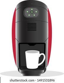 Coffee machine with white cups.Capsule coffee machine