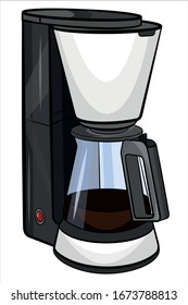 Coffee machine.Vector cartoon illustration isolated on white background.