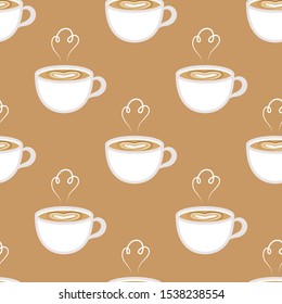 Coffee made with love. Cute vector pattern