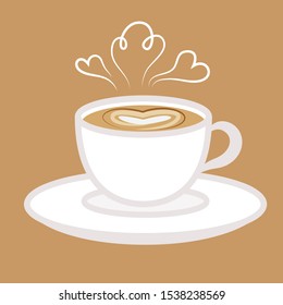 Coffee made with love. Cute vector illustration in cartoon style