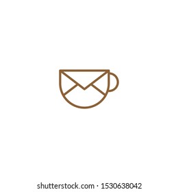 Coffee Mail graphic design template simple illustration