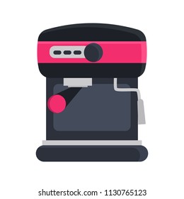 Coffee maker applience color flat isolated on white icon