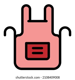 Coffee maker apron icon. Outline coffee maker apron vector icon color flat isolated