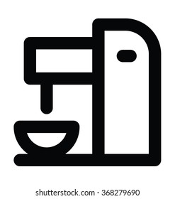 
Coffee Maker Bold Line Vector Icon
