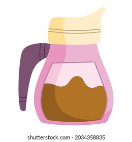 icono de dibujos animados para cafetera aislado