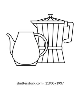 coffee maker and ceramic pitcher