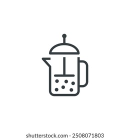 Coffee maker coffeemaker piston icon, vector illustration