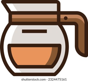 Coffee Maker Color Line Icon - Single Icon, Vector
