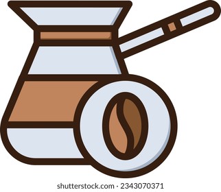 Coffee Maker Color Line Icon - Single Icon, Vector