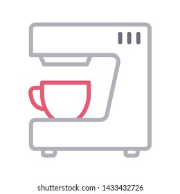 coffee maker color line vector icon