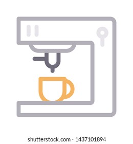coffee maker color line vector icon