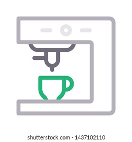 coffee maker color line vector icon