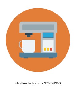 Coffee Maker Colored Vector Illustration
