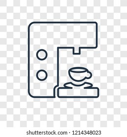 Coffee maker concept vector linear icon isolated on transparent background, Coffee maker concept transparency concept in outline style