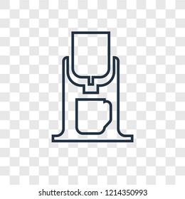 Coffee maker concept vector linear icon isolated on transparent background, Coffee maker concept transparency concept in outline style