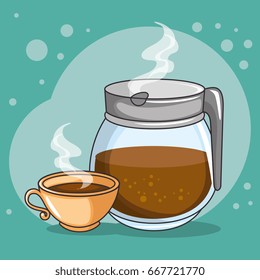 coffee maker and cup of coffee design