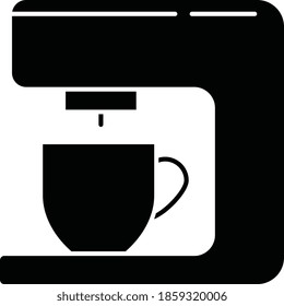 coffee maker and cup Vector Icon 