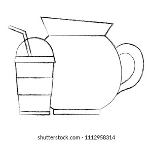 coffee maker and disposable paper cup straw