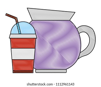 coffee maker and disposable paper cup straw