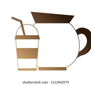 coffee maker and disposable paper cup straw