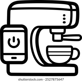 Coffee maker doodle vector icon and illustration