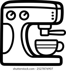 Coffee maker doodle vector icon and illustration