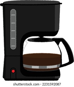 A coffee maker is an electrical appliance that combines a water boiler, a drip pot (kettle), a dripper, and a server necessary for brewing coffee.