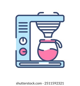 Coffee Maker Fill Color Icon, Vector illustration