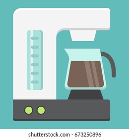 Coffee maker flat icon, kitchen and appliance, vector graphics, a colorful solid pattern on a white background, eps 10.