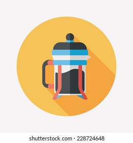 coffee maker flat icon with long shadow,eps10