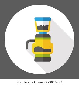 Coffee Maker flat icon with long shadow