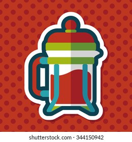 coffee maker flat icon with long shadow,eps10