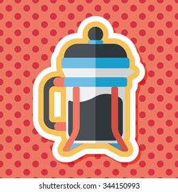 coffee maker flat icon with long shadow,eps10