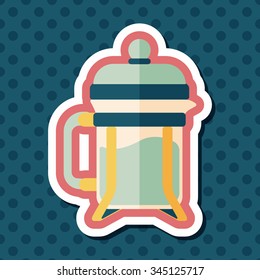 coffee maker flat icon with long shadow,eps10