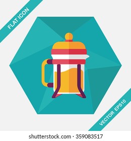 coffee maker flat icon with long shadow,eps10