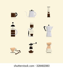 Coffee maker flat icon vector