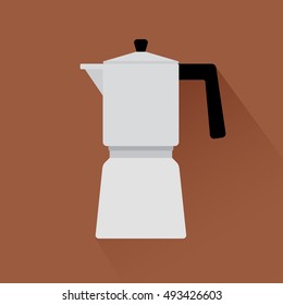 Coffee maker flat modern icon with shadow. Vector illustration