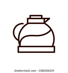 coffee maker glass with handle line design vector illustration