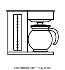 coffee maker with glass jar monochrome silhouette vector illustration