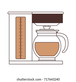 coffee maker with glass jar silhouette color section on white background vector illustration