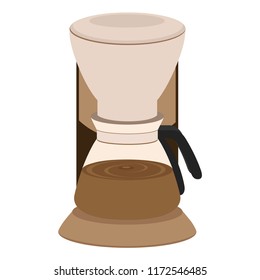 Coffee maker with glass. coffee maker on white background. Vector illustration. EPS 10.